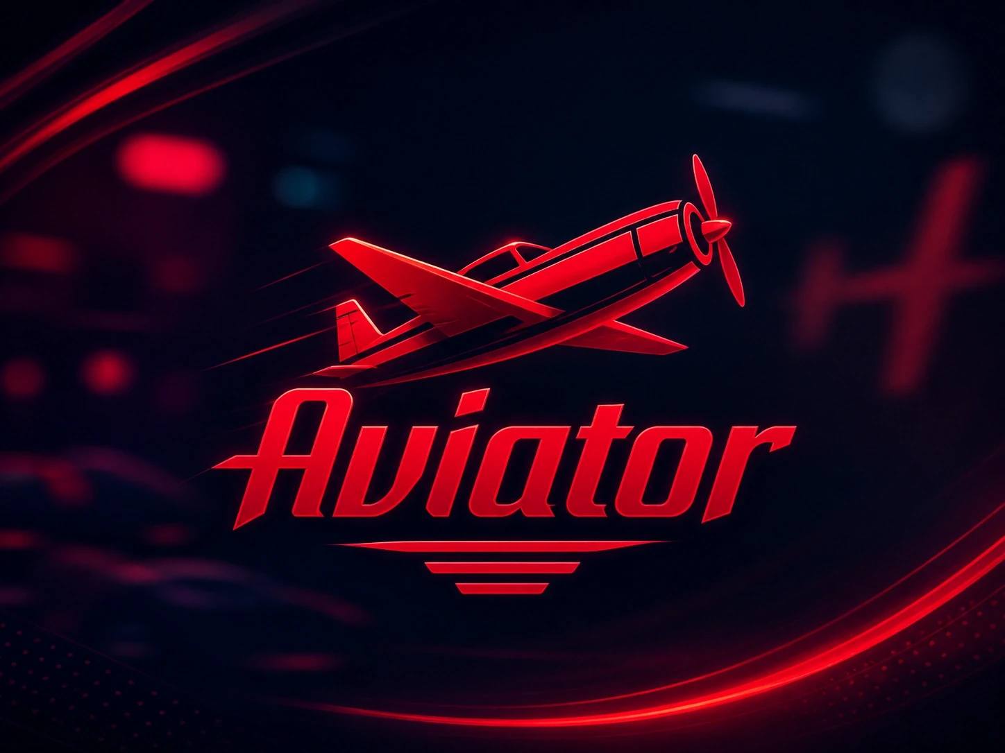 Neon red Aviator logo visual with airplane and speed streaks